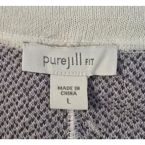 Women's J. Jill Long Zip Front Floral Sweater Jacket Cotton Pockets Sz Large - Picture 6 of 8